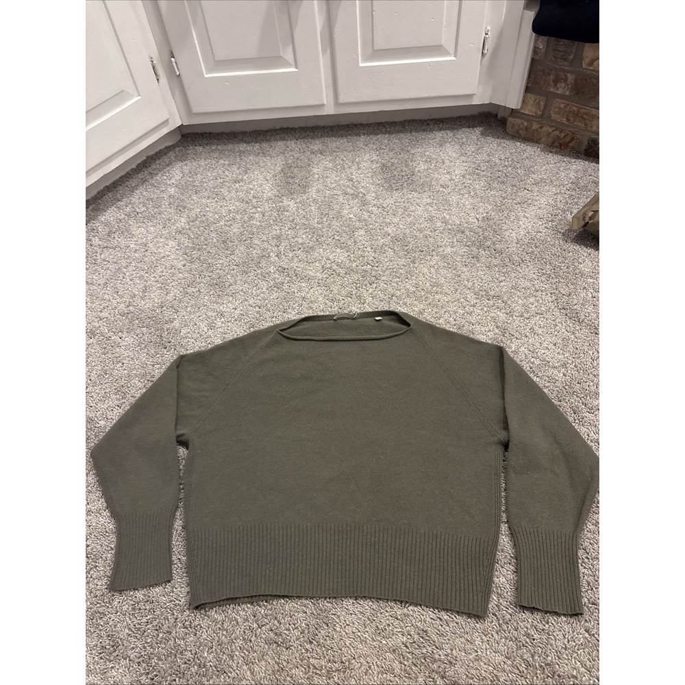 VINCE Sweater Small Wool Cashmere Roll Neck Pullover Soft Green Preppy Cropped
